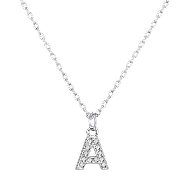 Pave Initial Necklace Letter A Created with Zircondia® Crystals