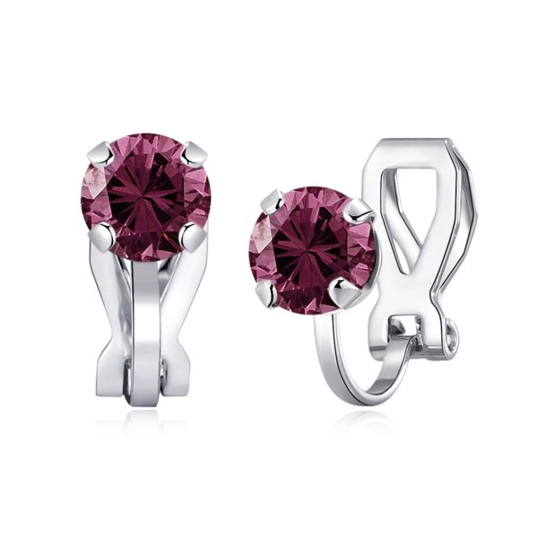 June (Alexandrite) Birthstone Clip On Earrings Created with Zircondia® Crystals