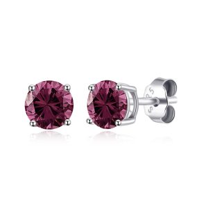 Sterling Silver June (Alexandrite) Birthstone Earrings Created with Zircondia® Crystals