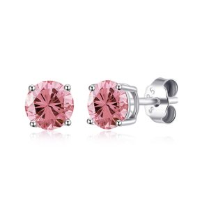 Sterling Silver October (Tourmaline) Birthstone Earrings Created with Zircondia® Crystals