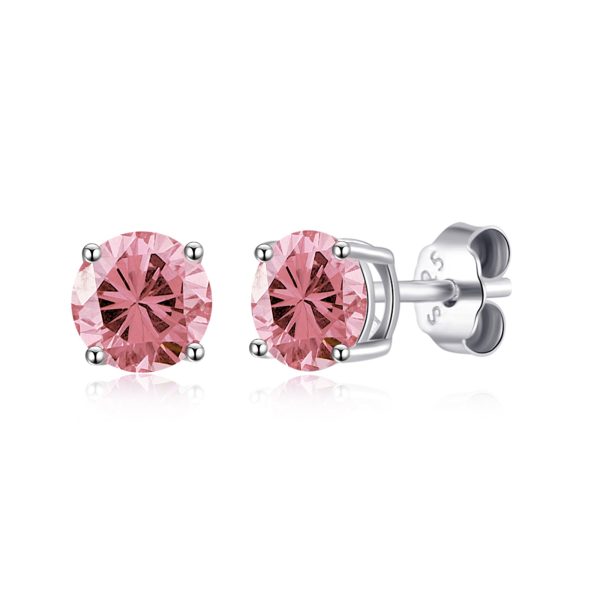 Sterling Silver October (Tourmaline) Birthstone Earrings Created with Zircondia® Crystals