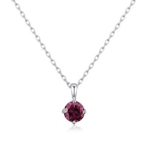 Sterling Silver June (Alexandrite) Birthstone Necklace Created with Zircondia® Crystals