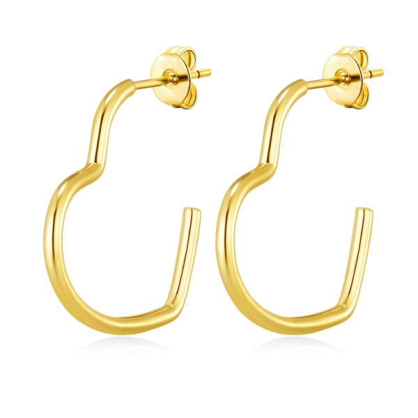 Gold Plated Heart Hoop Earrings