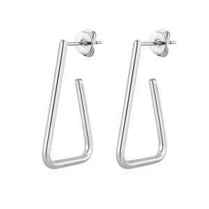 Silver Plated Triangle Hoop Earrings