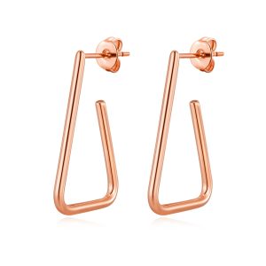 Rose Gold Plated Triangle Hoop Earrings