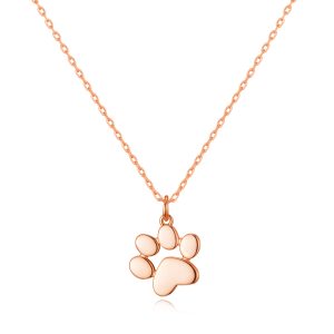 Rose Gold Plated Dog Paw Necklace