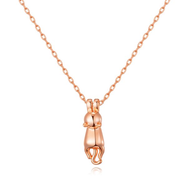 Rose Gold Plated Cat Necklace