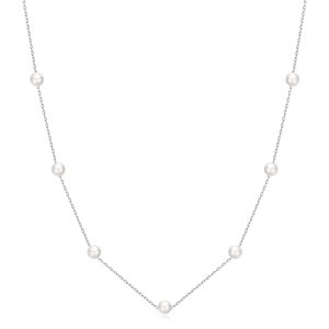 Silver Plated Pearl Chain Necklace