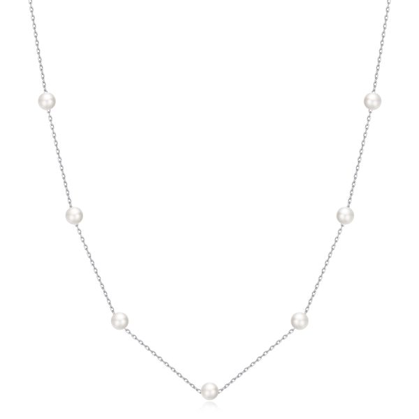 Silver Plated Pearl Chain Necklace