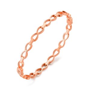 Rose Gold Plated Stainless Steel Infinity Bangle (7 Inch)