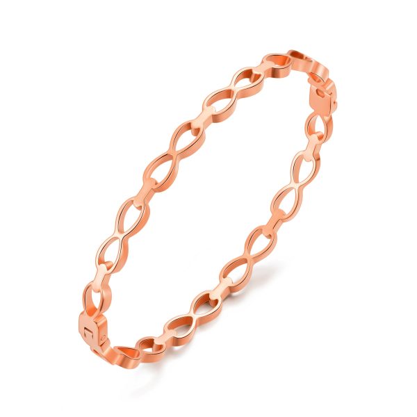 Rose Gold Plated Stainless Steel Infinity Bangle (7 Inch)