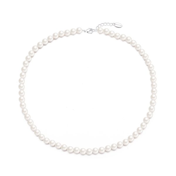 White Pearl Strand Choker Necklace