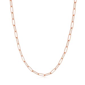 Rose Gold Plated Small Link Paperclip Necklace