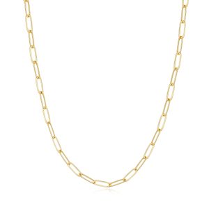 Gold Plated Small Link Paperclip Necklace