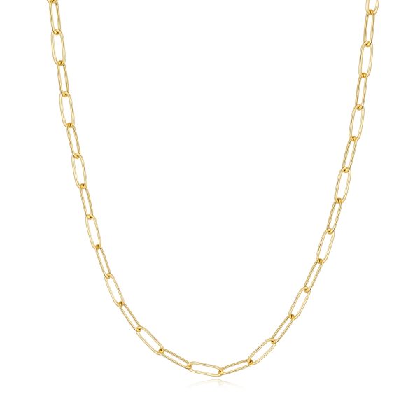 Gold Plated Small Link Paperclip Necklace