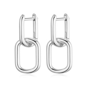 Silver Plated Paperclip Earrings