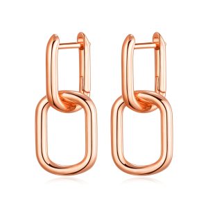 Rose Gold Plated Paperclip Earrings