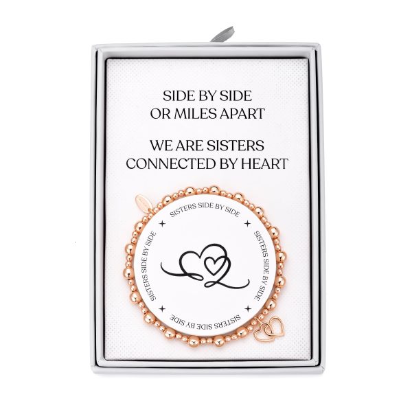 Rose Gold Plated Sister Quote Stretch Bracelet with Gift Box