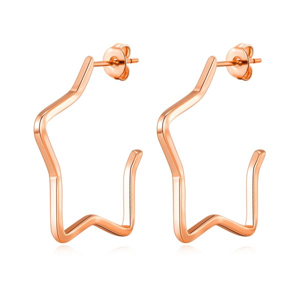 Rose Gold Plated Star Hoop Earrings