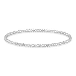 Silver Plated Beaded Stretch Bracelet