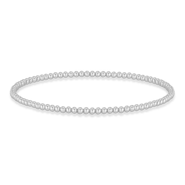 Silver Plated Beaded Stretch Bracelet