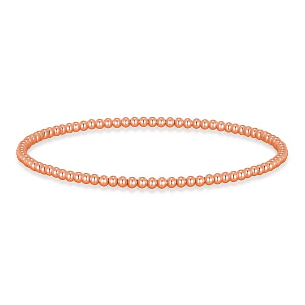 Rose Gold Plated Beaded Stretch Bracelet