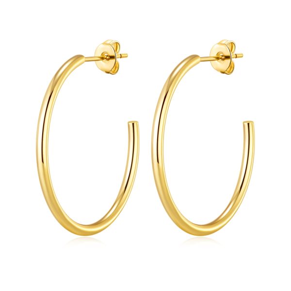 Gold Plated Round Hoop Earrings