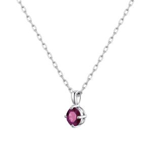 Sterling Silver Purple Necklace Created with Zircondia® Crystals