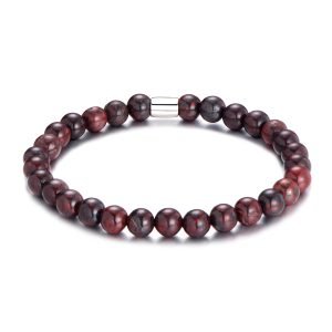 Red Jasper Gemstone Stretch Bracelet for Women