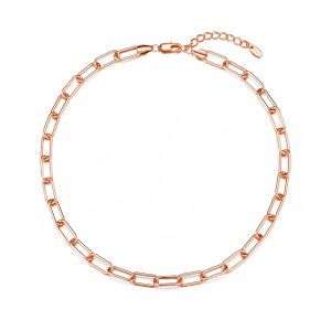 Rose Gold Plated Paperclip Necklace