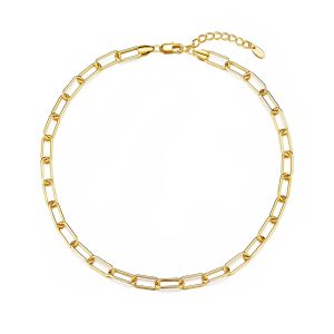 Gold Plated Paperclip Necklace