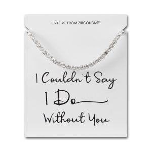 Silver Plated I Couldn't Say I Do Without You Solitaire Friendship Bracelet Created with Zircondia® Crystals