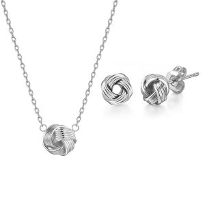 Silver Plated Love Knot Set