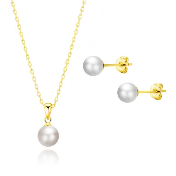 Gold Plated Shell Pearl Set