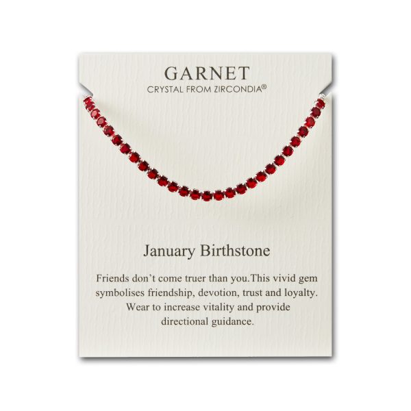 January Birthstone Friendship Bracelet with Garnet Zircondia® Crystals