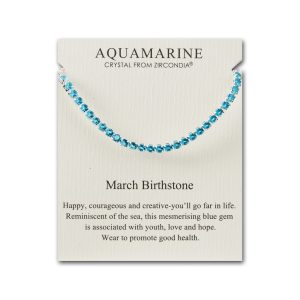 March Birthstone Friendship Bracelet with Aquamarine Zircondia® Crystals