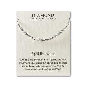 April Birthstone Friendship Bracelet with Diamond Zircondia® Crystals