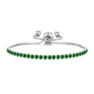 Green Tennis Friendship Bracelet Created with Zircondia® Crystals