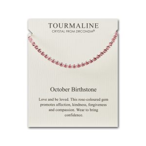 October Birthstone Friendship Bracelet with Tourmaline Zircondia® Crystals