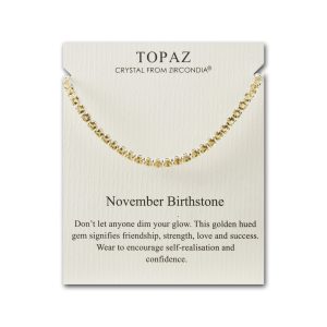 November Birthstone Friendship Bracelet with Topaz Zircondia® Crystals