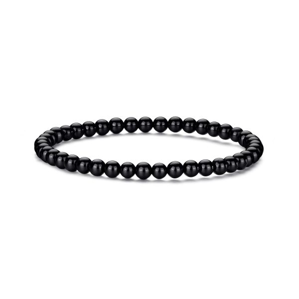 Black Onyx Mini Beaded Gemstone Stretch Bracelet