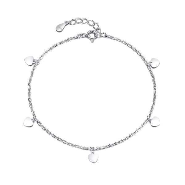 Sterling Silver Heart Charm Bracelet