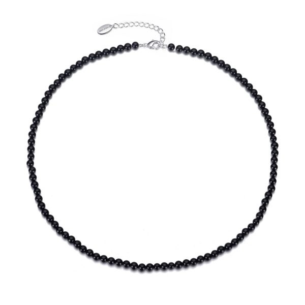 Black Onyx Mini Beaded Gemstone Necklace