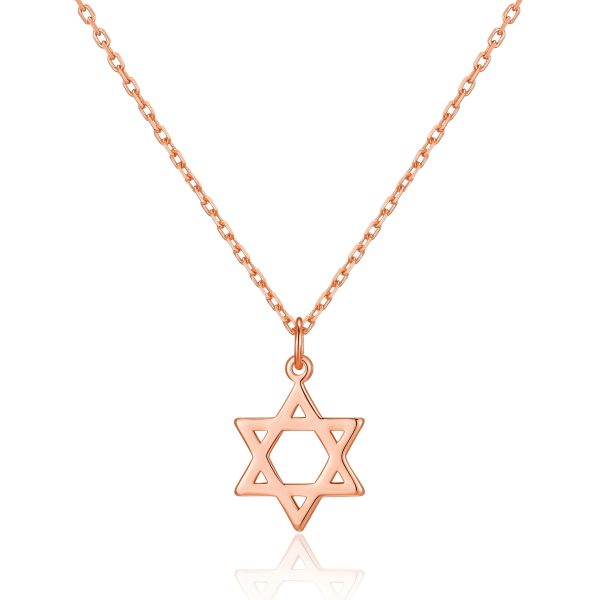 Rose Gold Plated Star of David Necklace