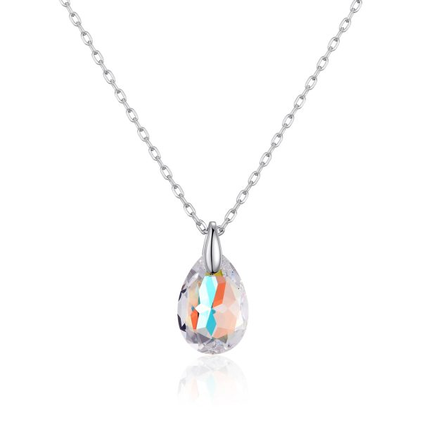 Sterling Silver Aurora Borealis Necklace Created with Zircondia® Crystals