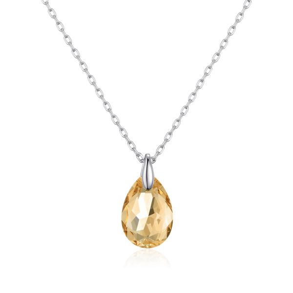 Sterling Silver Golden Shadow Necklace Created with Zircondia® Crystals