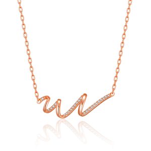 Rose Gold Plated Spiral Necklace Created with Zircondia® Crystals