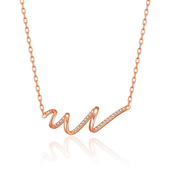 Rose Gold Plated Spiral Necklace Created with Zircondia® Crystals