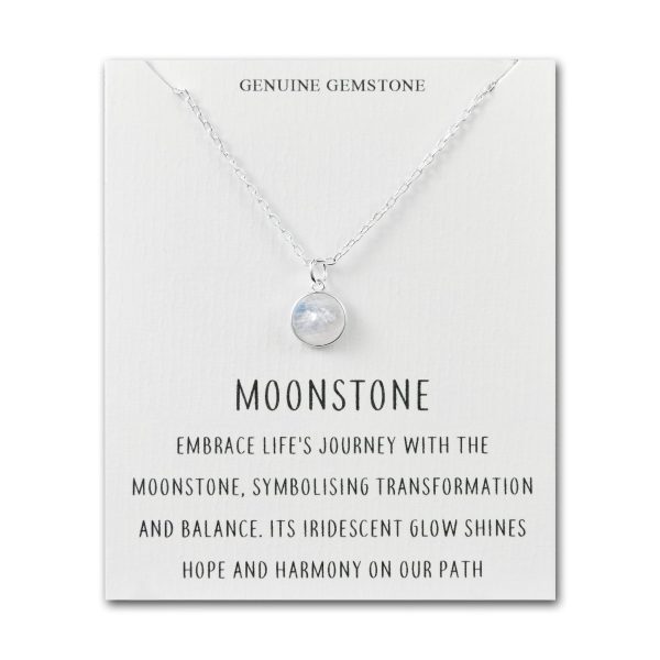 Moonstone Necklace with Quote Card