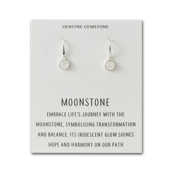 Moonstone Drop Earrings with Quote Card